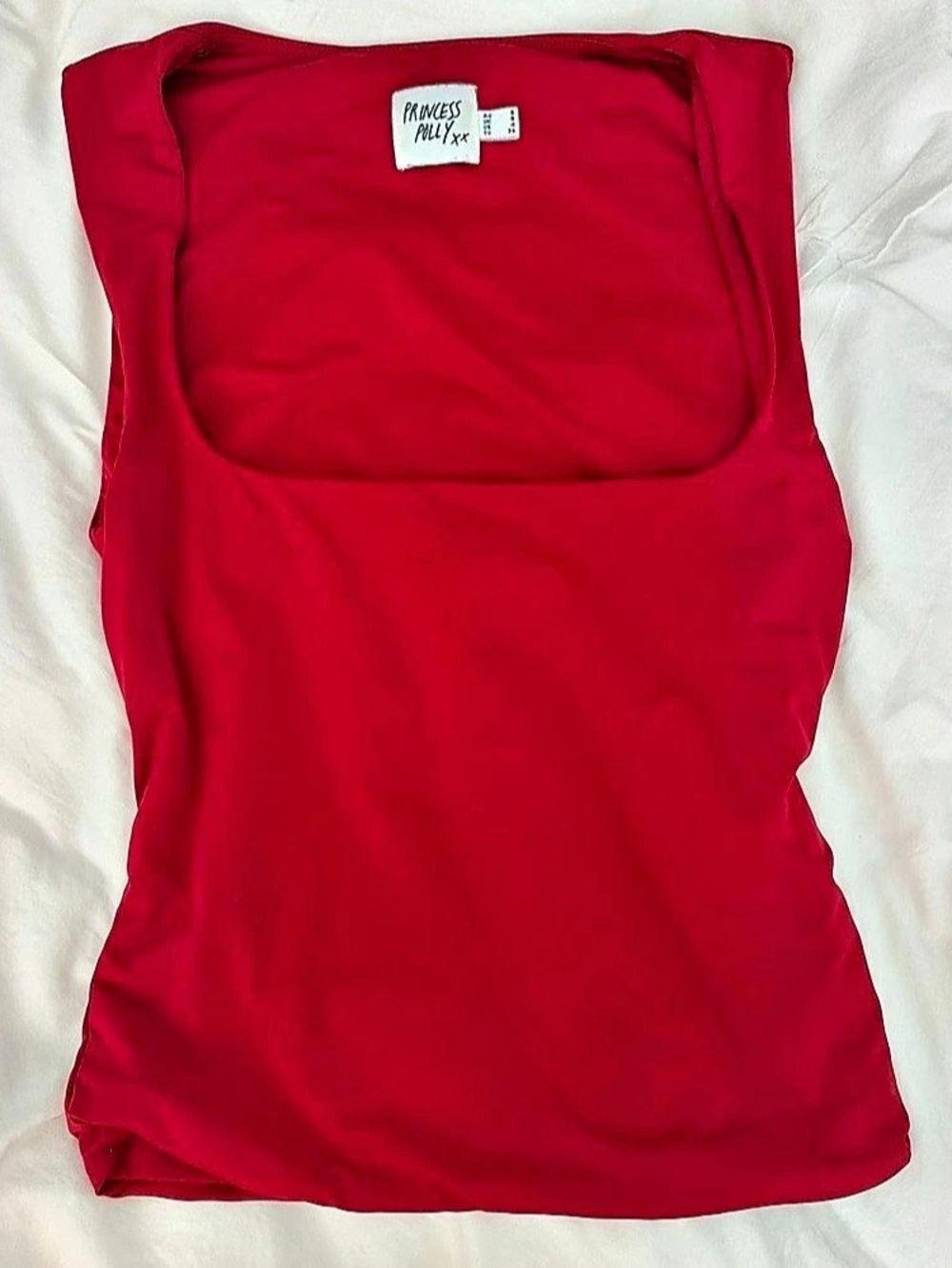 Princess Polly Back In Time Top Red Square Neck Tank Top